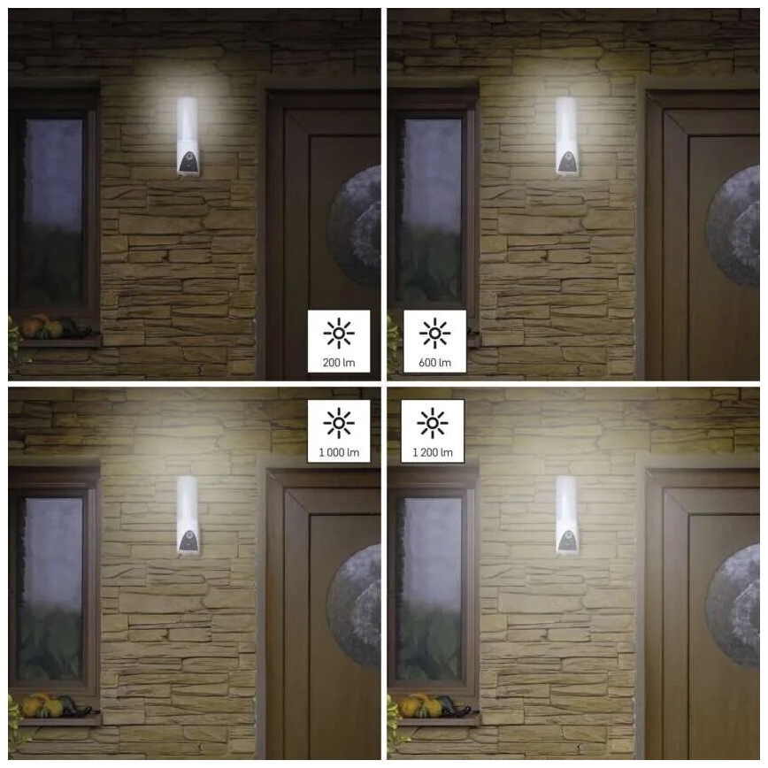 Cámara LED inteligente para exteriores con luz GoSmart LED/12W/230V IP65 Wi-Fi Tuya blanco