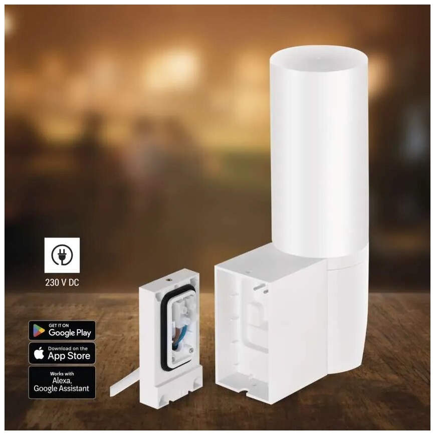 Cámara LED inteligente para exteriores con luz GoSmart LED/12W/230V IP65 Wi-Fi Tuya blanco