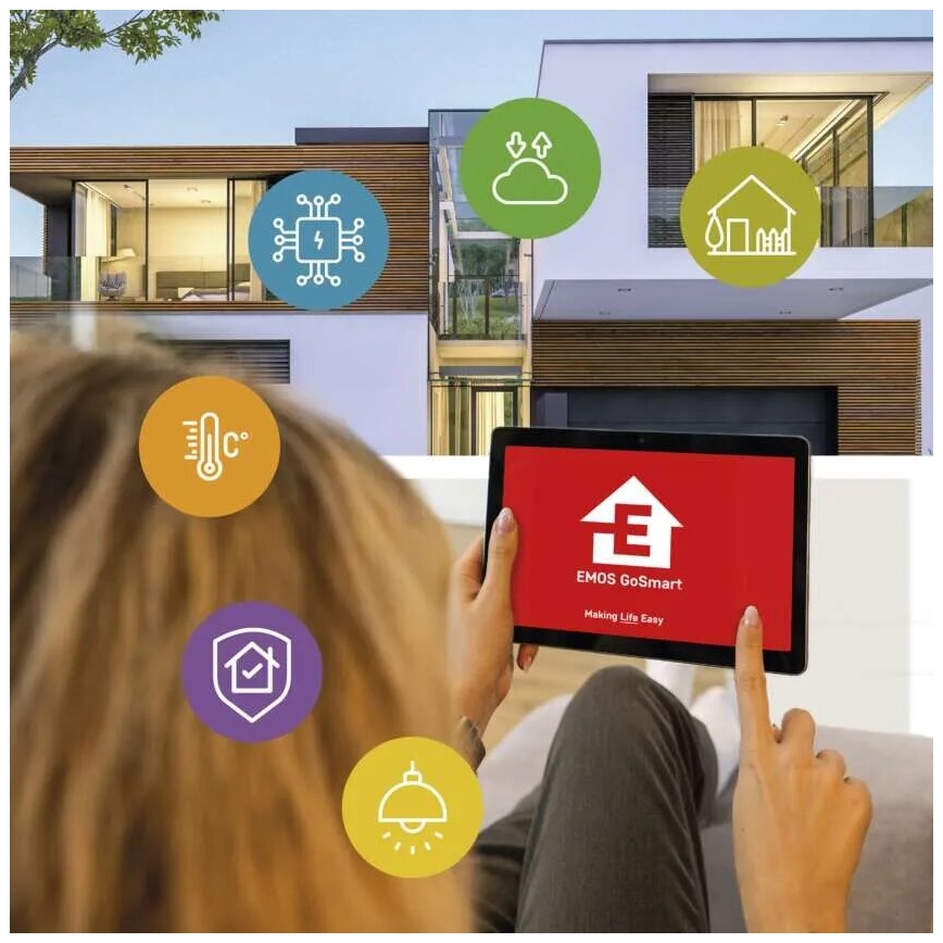 Cámara LED inteligente para exteriores con luz GoSmart LED/12W/230V IP65 Wi-Fi Tuya blanco