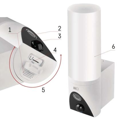 Cámara LED inteligente para exteriores con luz GoSmart LED/12W/230V IP65 Wi-Fi Tuya blanco
