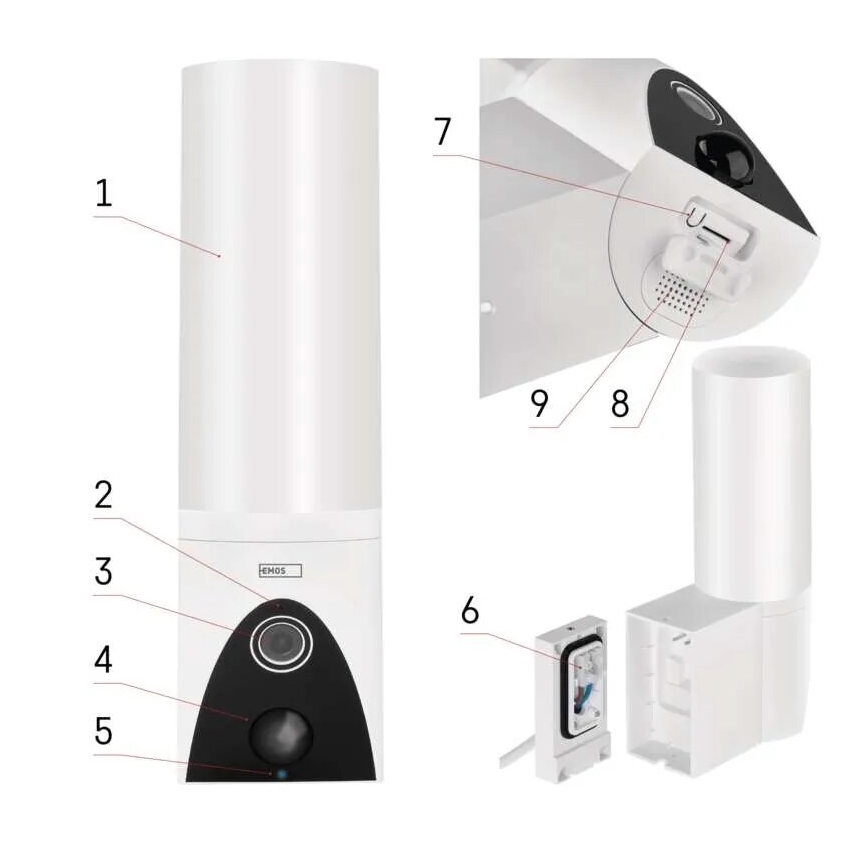 Cámara LED inteligente para exteriores con luz GoSmart LED/12W/230V IP65 Wi-Fi Tuya blanco