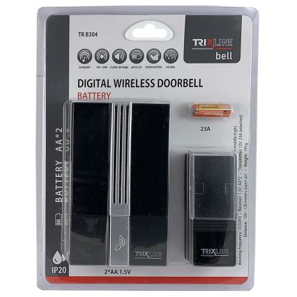 Campana inalámbrica BELL 1x23A + 2xAA negro