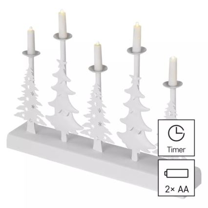 Candelabro LED de Navidad LED/2xAA blanco