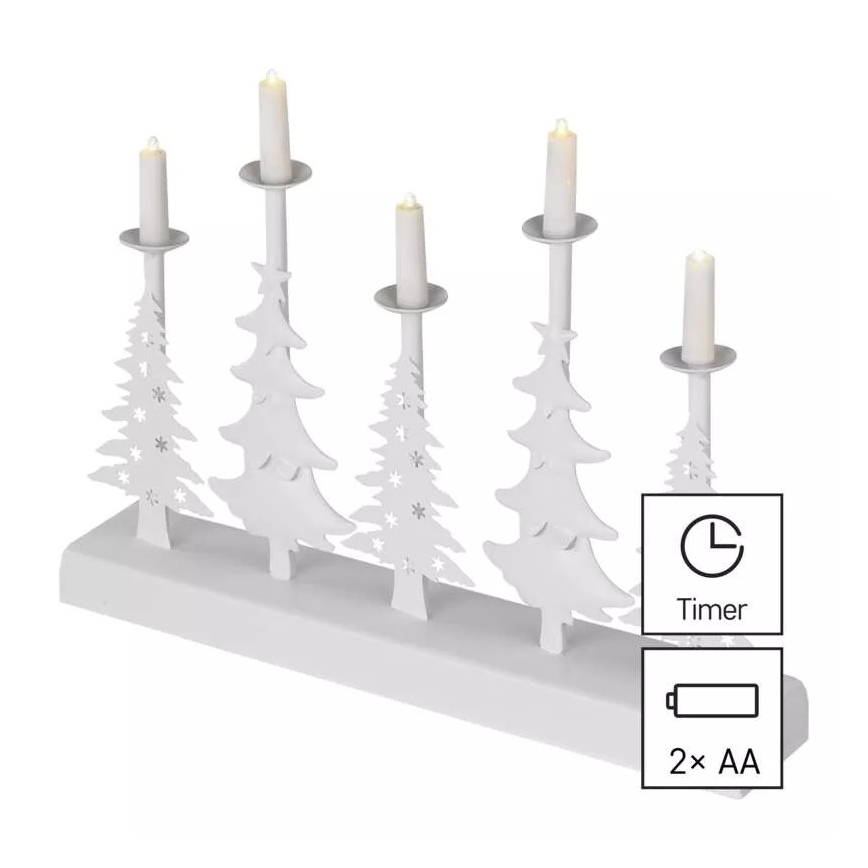 Candelabro LED de Navidad LED/2xAA blanco