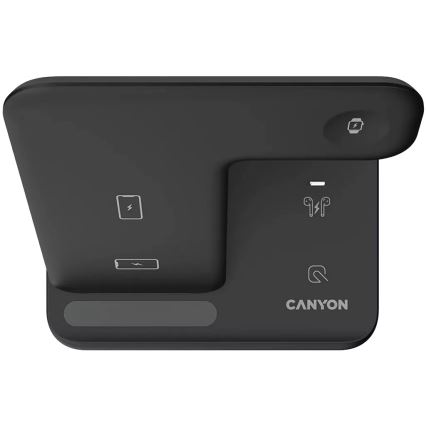 Canyon - Cargador inlámbrico 3en1 negro