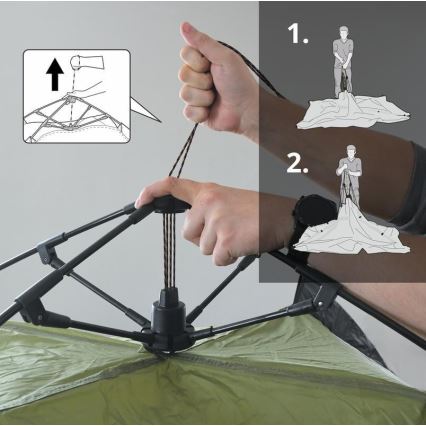 Carpa plegable rápida para 3-4 personas PU 3000 mm verde