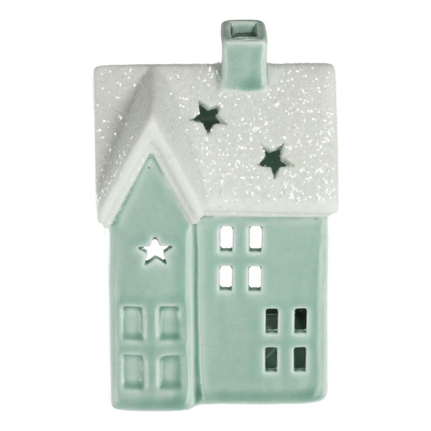 Casa de velas de porcelana 11,1 cm menta
