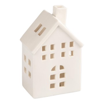 Casa de velas de porcelana 14,5 cm blanco