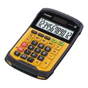 Casio - Calculadora de mesa resistente al agua 1xCR2032 IP54 negro/naranja