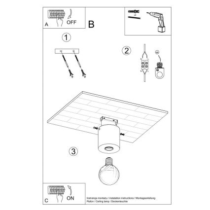 Ceiling Lámpara SALGADO 1×E27/60W/230V Wood