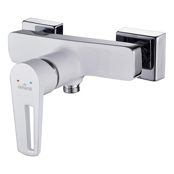 Cersanit S951-033 - Grifo de ducha MILLE blanco/cromo brillante