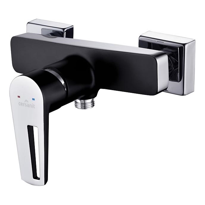 Cersanit S951-034 - Grifo de ducha MILLE negro/cromo brillante