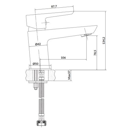 Cersanit S951-045 - Grifo de lavabo MILLE 13,4 cm cromo brillante + desagüe
