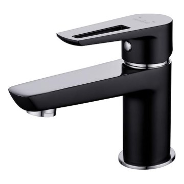 Cersanit S951-048 - Grifo de lavabo MILLE 13,4 cm negro + desagüe