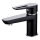 Cersanit S951-048 - Grifo de lavabo MILLE 13,4 cm negro + desagüe