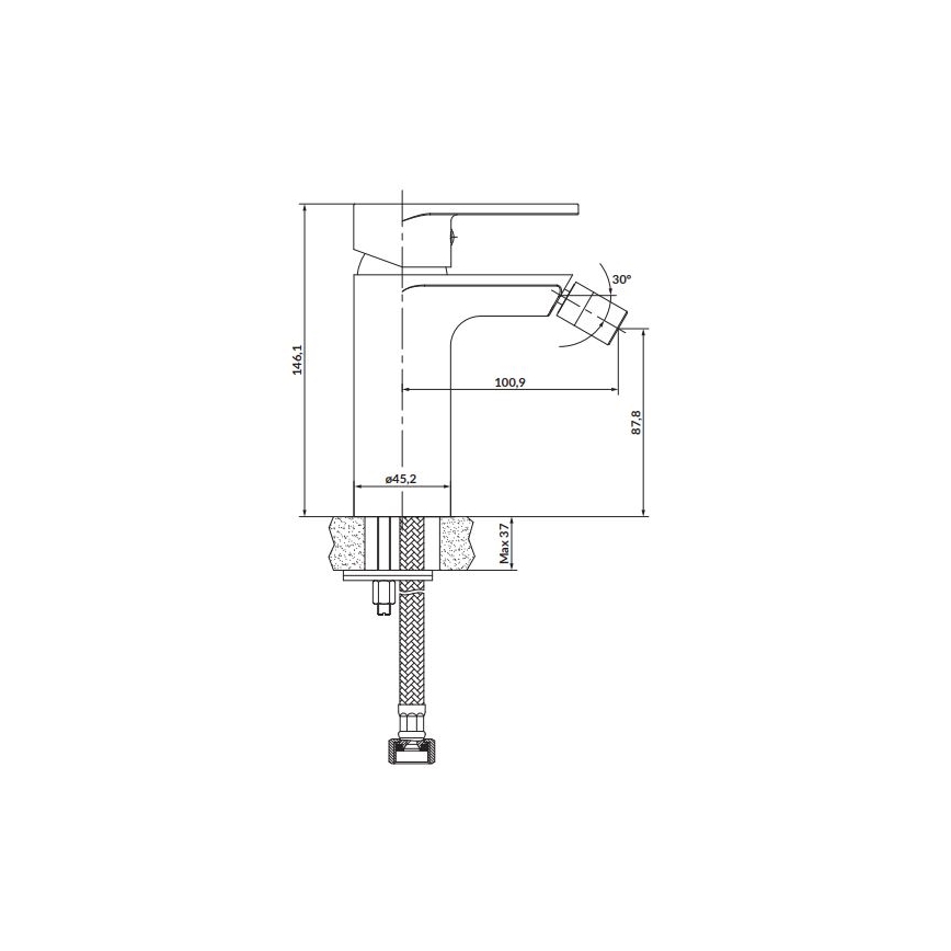 Cersanit S951-316 - Grifo de bidé CREA negro