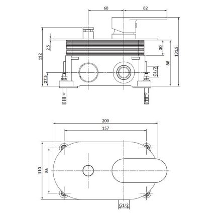 Cersanit S951-322 - Grifo de ducha para instalación empotrada CREA negro