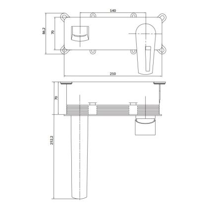 Cersanit S951-357 - Grifo de bañera para instalación empotrada MILLE cromo brillante + desagüe