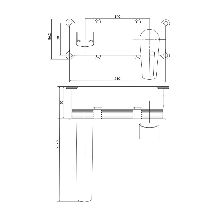 Cersanit S951-357 - Grifo de bañera para instalación empotrada MILLE cromo brillante + desagüe