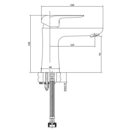 Cersanit S951-359 - Grifo de lavabo CITY 15 cm cromo brillante