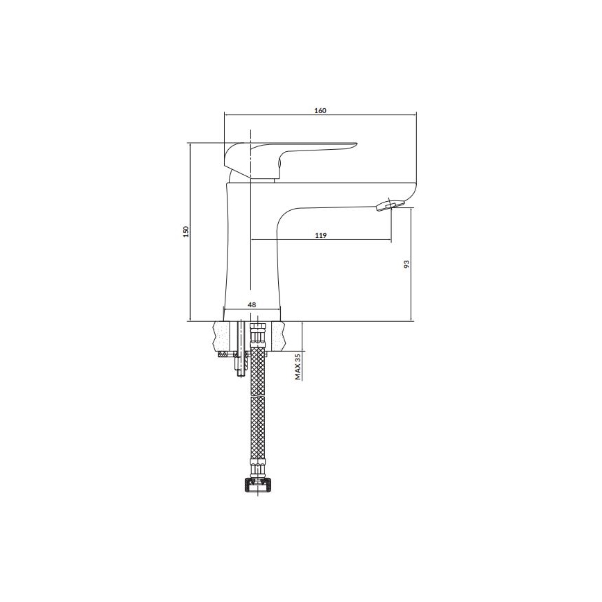 Cersanit S951-359 - Grifo de lavabo CITY 15 cm cromo brillante