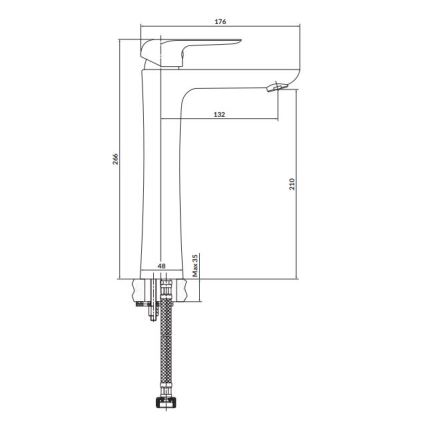 Cersanit S951-360 - Grifo de lavabo CITY 26,6 cm cromo brillante