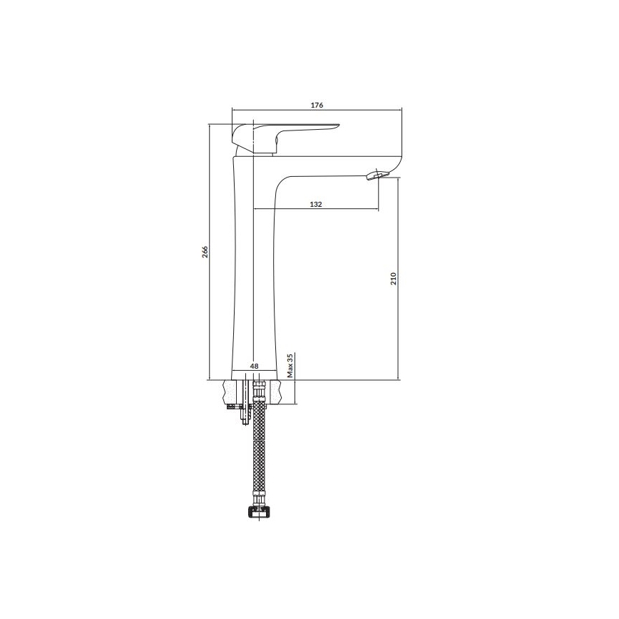 Cersanit S951-360 - Grifo de lavabo CITY 26,6 cm cromo brillante