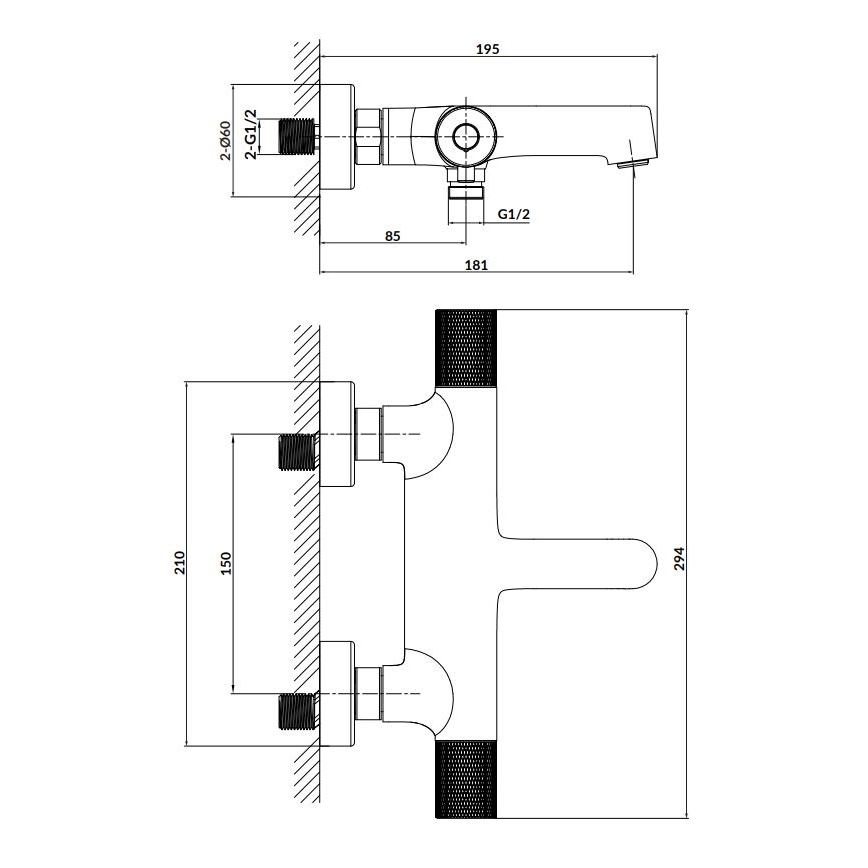 Cersanit S951-569 - Grifo termostático para bañera ZEN negro