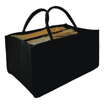 Cesta de madera de fieltro con asas 27x50 cm negro