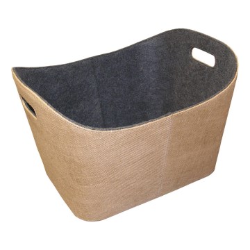 Cesta de madera de fieltro con asas 35x55 cm beige