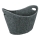 Cesta de madera de fieltro con asas 54x40 cm gris