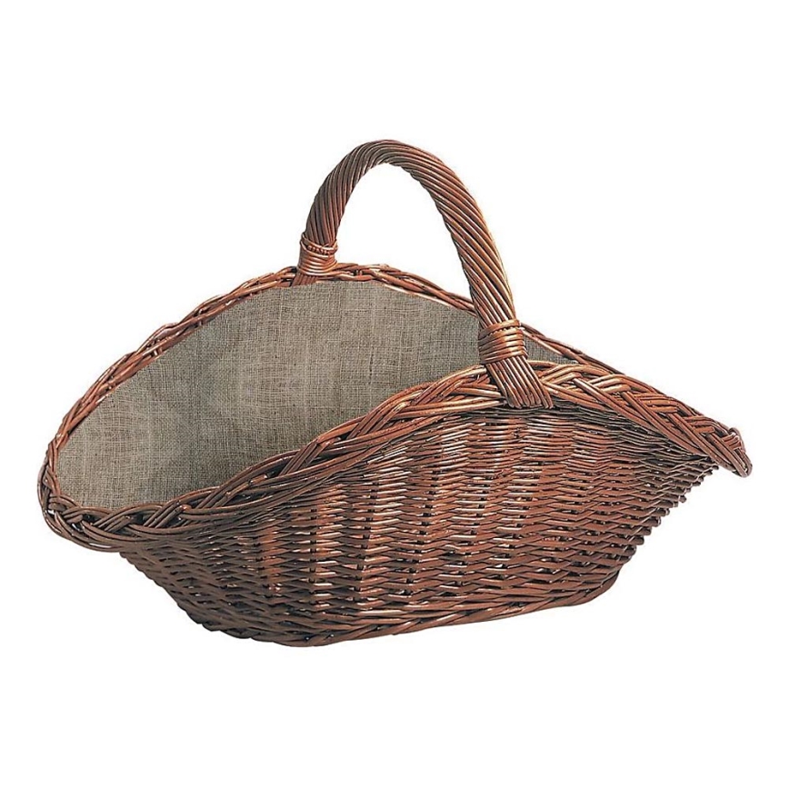 Cesta de madera de mimbre con asa 50x70 cm