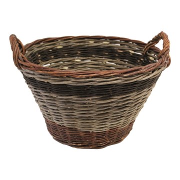 Cesta de mimbre para madera con asas 38x47 cm