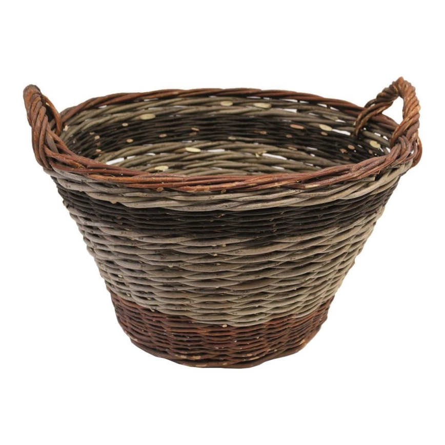 Cesta de mimbre para madera con asas 38x47 cm