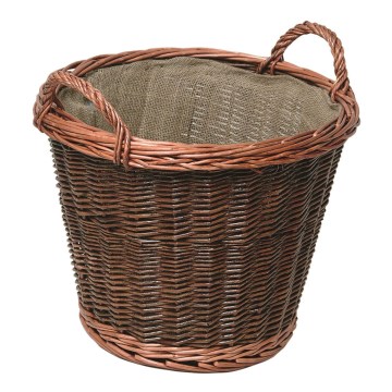 Cesta de mimbre para madera con asas 50x48 cm