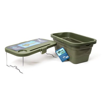 Cesta de picnic plegable para camping con tapa 2en1 verde