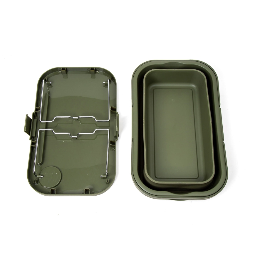 Cesta de picnic plegable para camping con tapa 2en1 verde