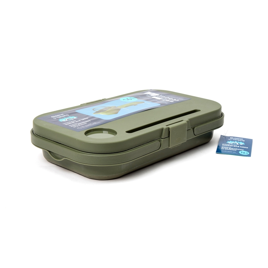 Cesta de picnic plegable para camping con tapa 2en1 verde