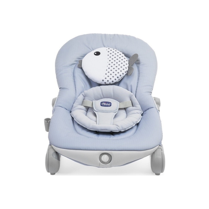 Chicco - Balancín vibrador para bebé con melodía GLOBO Dots 2xAA + 1xLR20 azul
