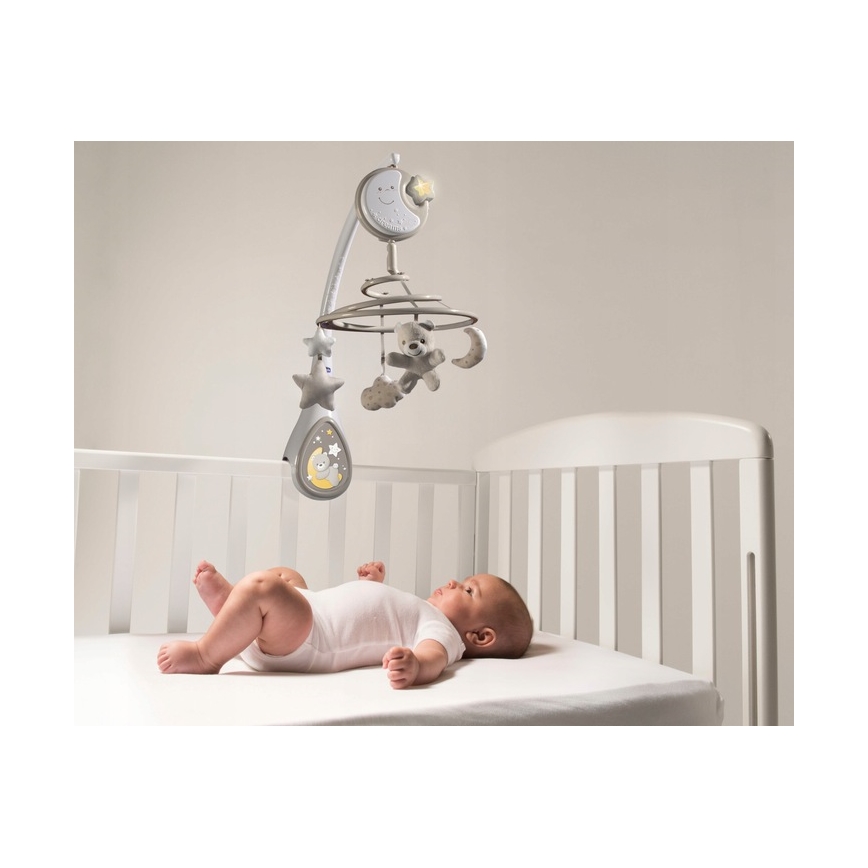 Chicco - Móvil de cuna con melodía 3en1 NEXT2DREAMS 3xAA gris