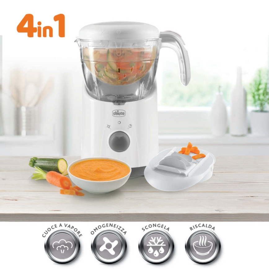 Chicco - Olla de vapor y blender 4en1 EASY MEAL