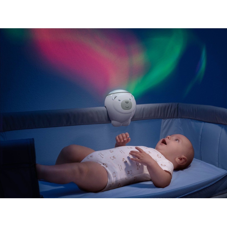 Chicco - Proyector infantil 2en1 POLAR BEAR 3xAA beige