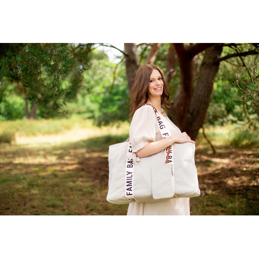 Childhome - Bolsa de viaje FAMILY BAG CANVAS blanco