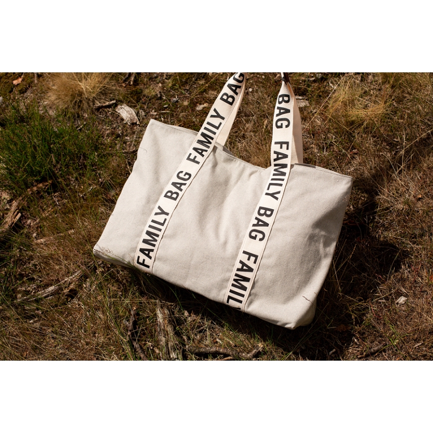 Childhome - Bolsa de viaje FAMILY BAG CANVAS blanco