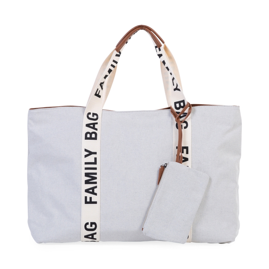 Childhome - Bolsa de viaje FAMILY BAG CANVAS blanco