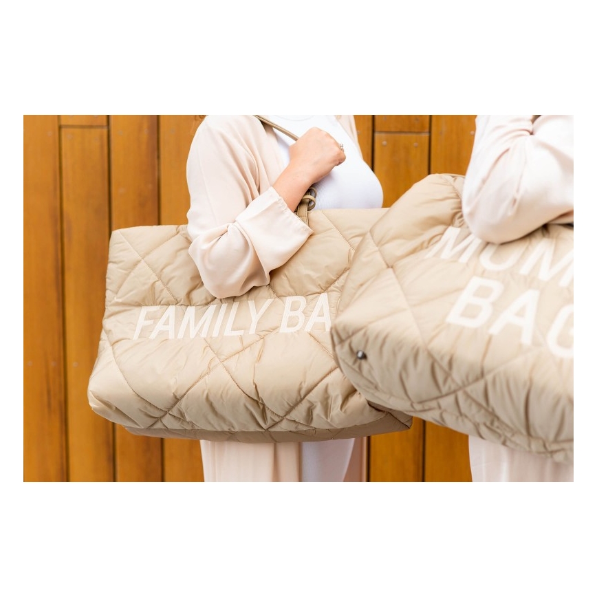 Childhome - Bolsa de viaje FAMILY BAG PUFFERED color crema