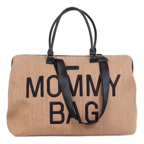 Childhome - Bolso cambiador MOMMY BAG RAFFIA LOOK beige