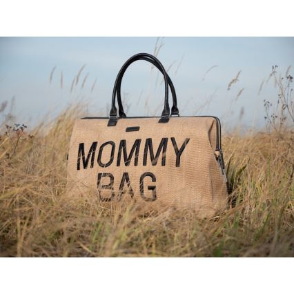 Childhome - Bolso cambiador MOMMY BAG RAFFIA LOOK beige