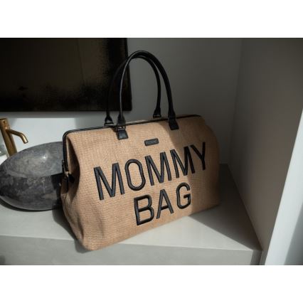 Childhome - Bolso cambiador MOMMY BAG RAFFIA LOOK beige