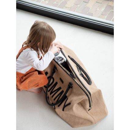 Childhome - Bolso cambiador MOMMY BAG RAFFIA LOOK beige